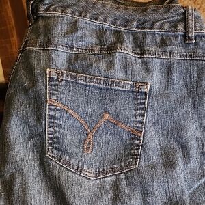 Just My Size Blue Denim Capris